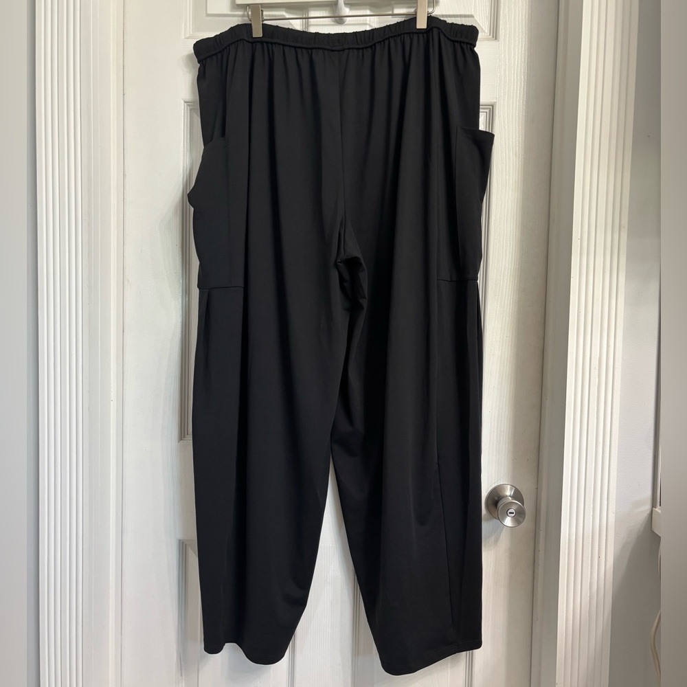 Halara Black Women's Palazzo Flowy Wide Leg Pants 2XL NWT Pull On Elastic Waist - Picture 7 of 7